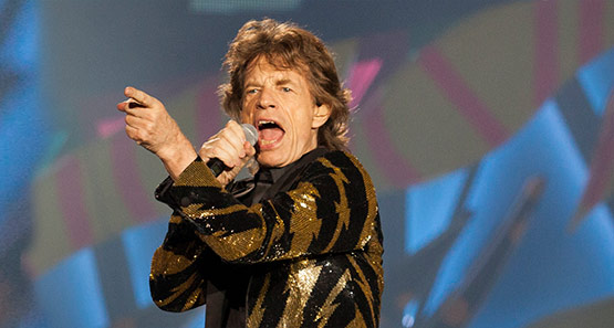 Mick Jagger, líder dos Rolling Stones considerada um dos maiores e mais famosos grupos de rock and roll de todos os tempos