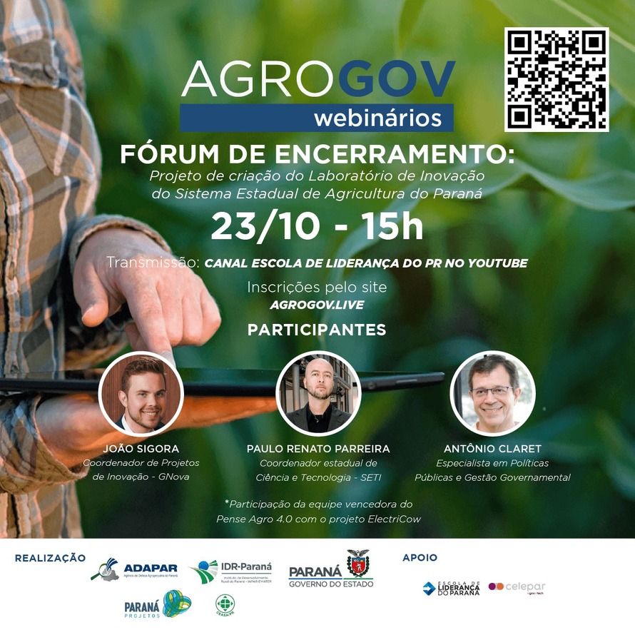 Os sete eventos realizados desde o início de setembro apresentaram várias experiências em laboratórios de inovação para ajudar a criar, no Paraná, o primeiro voltado ao tema agro dentro do setor público brasileiro