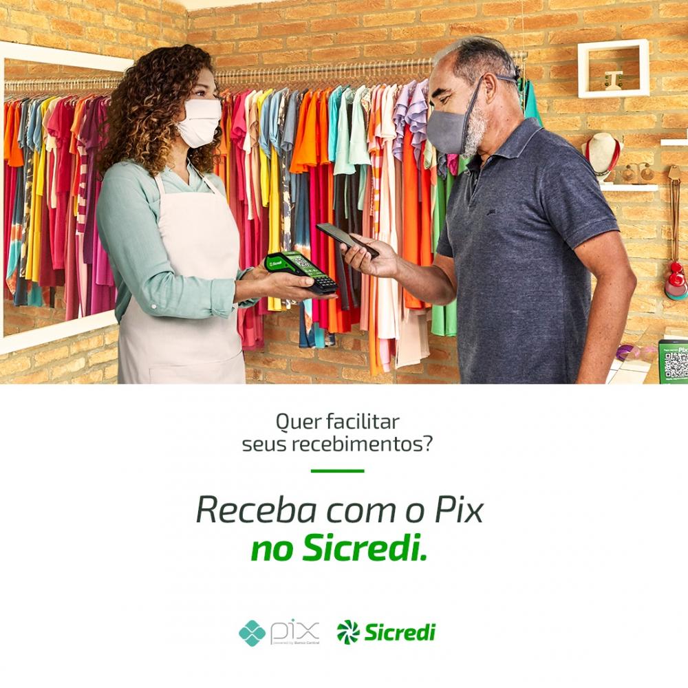 O Pix não é um aplicativo e sim uma solução e também está presente no Woop Sicredi, a conta 100% digital do Sicredi