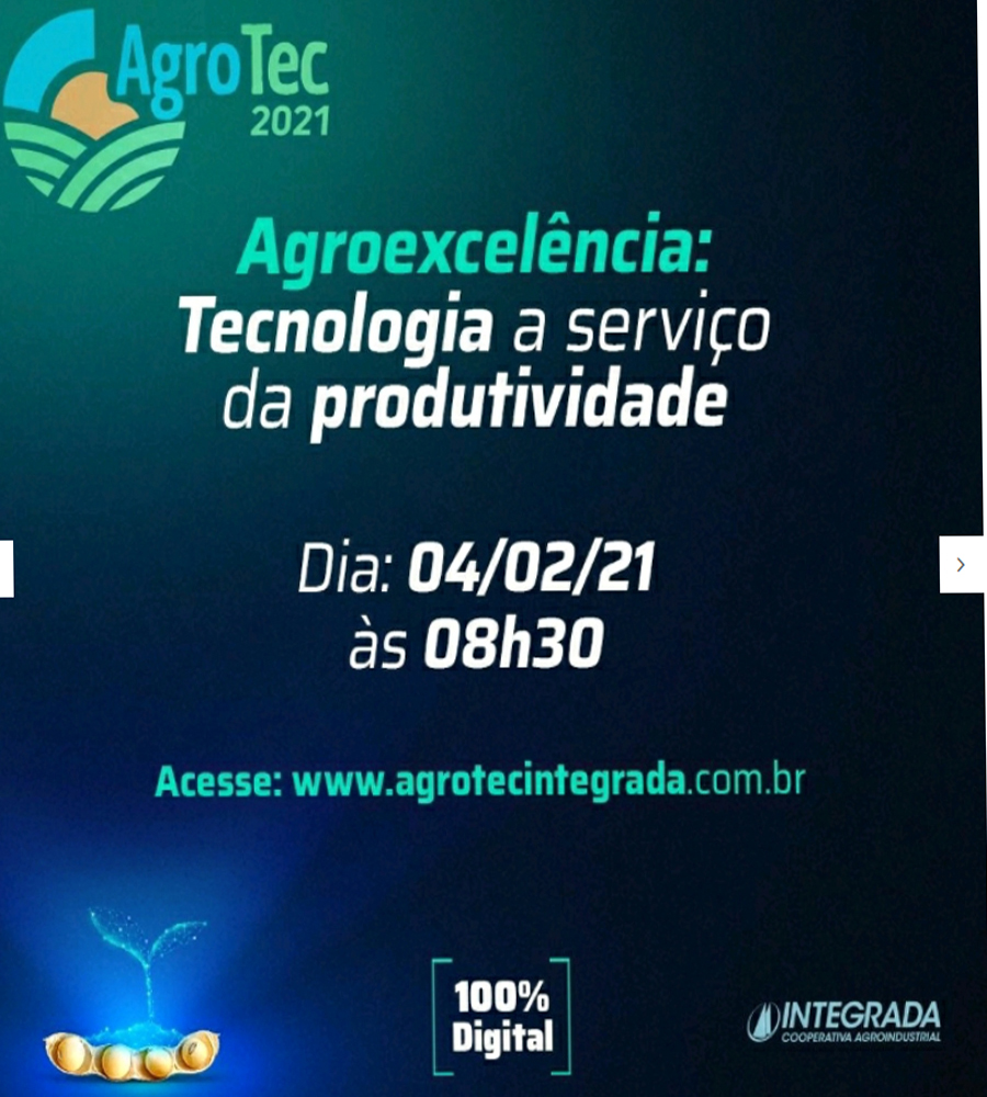 E é pensando no futuro, que o AgroTec 2021 - Agroexcelência traz essa nova experiência da inovação no campo. 