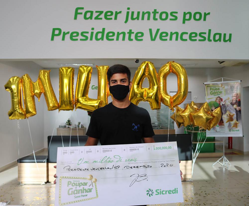 Campanha Poupança 500 mil: Em 2020. a campanha contemplou o jovem associado Vinicius Poli com meio milhão de reais