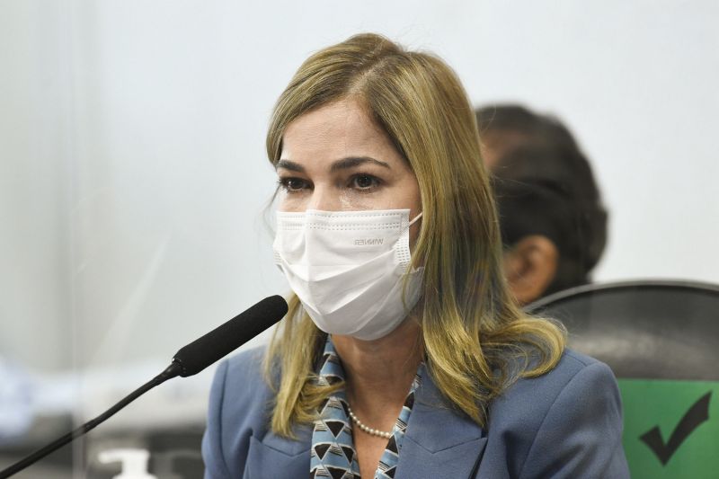 Mayra Pinheiro, em depoimento à CPI da Covid - (Foto: Jefferson Rudy/Agência Senado - 25.05.2021)