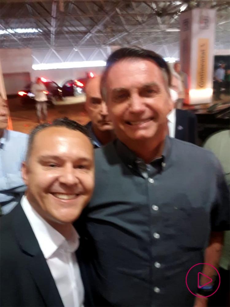 Presidente da Câmara de Vereadores de Cambará, Marcio Albertini com Jair Bolsonaro, Presidente do Brasil 