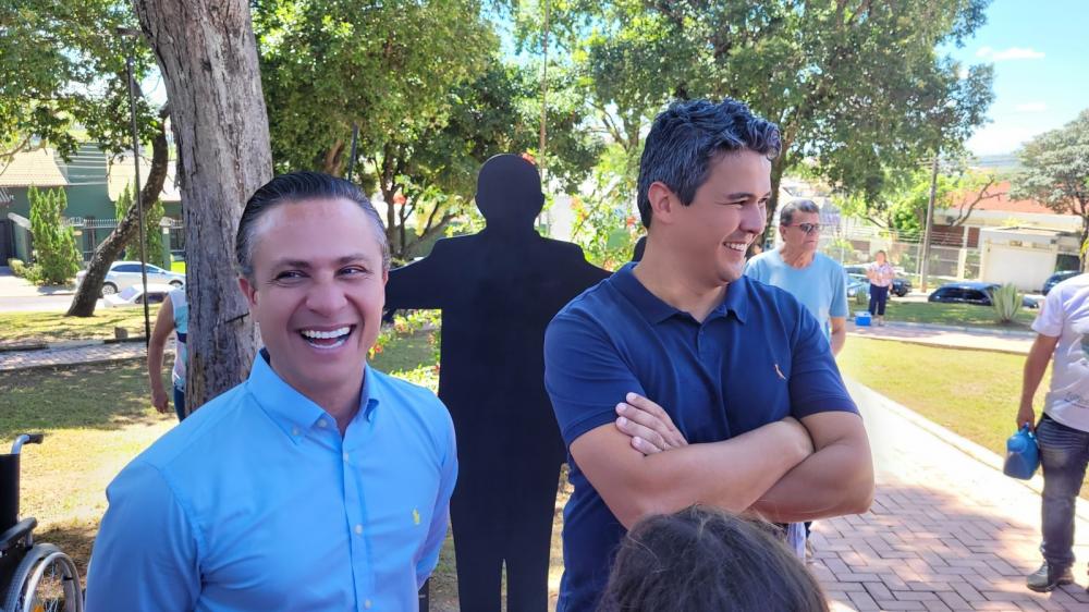 Palhares e Garcia na reinauguração da Praça São Benedito
