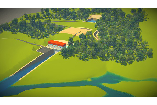 O novo projeto desloca o eixo da barragem 6 km para montante (rio acima) em relação ao original