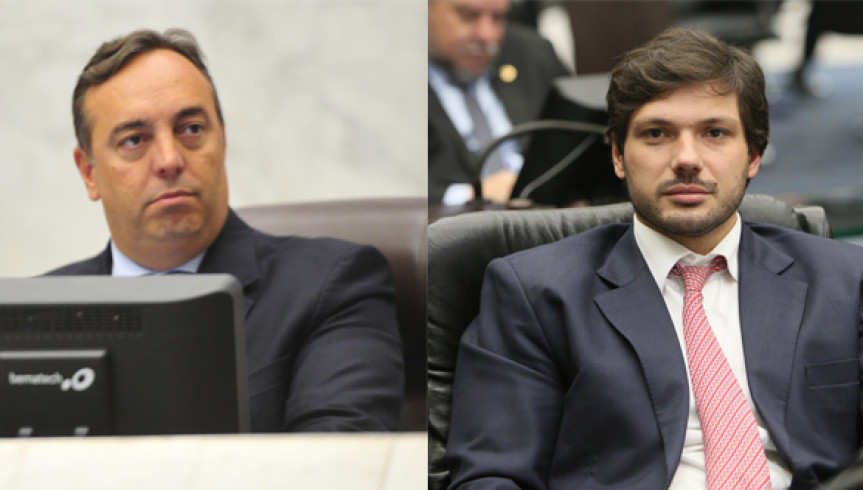 Deputado Delegado Francisquini (PSL), presidente da Comissão Especial, e o Deputado Tiago Amaral (PSB), relator, da PEC que trata das aposentadorias de policiais 